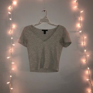 grey forever 21 crop top